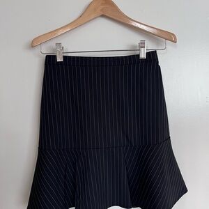 Bar III Black Asymmetrical Pinstripe Skirt